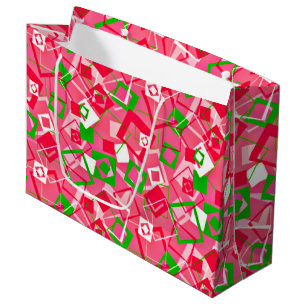 Retro Squares Pattern Large Gift Bag