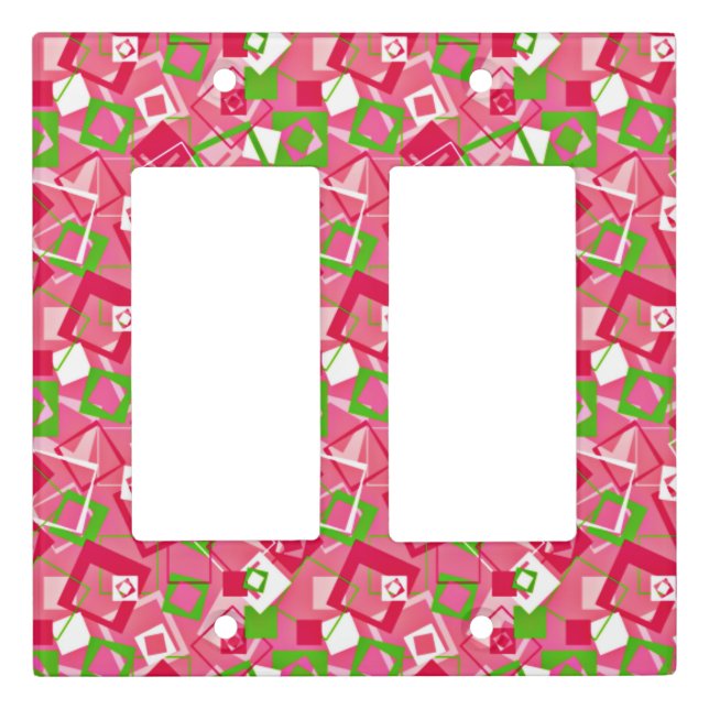 Retro Squares Pattern Light Switch Cover (Front)