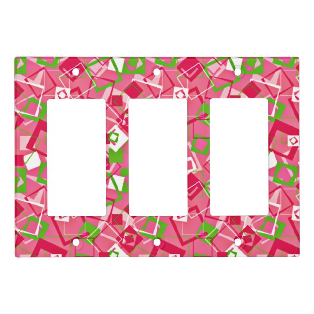 Retro Squares Pattern Light Switch Cover (Front)