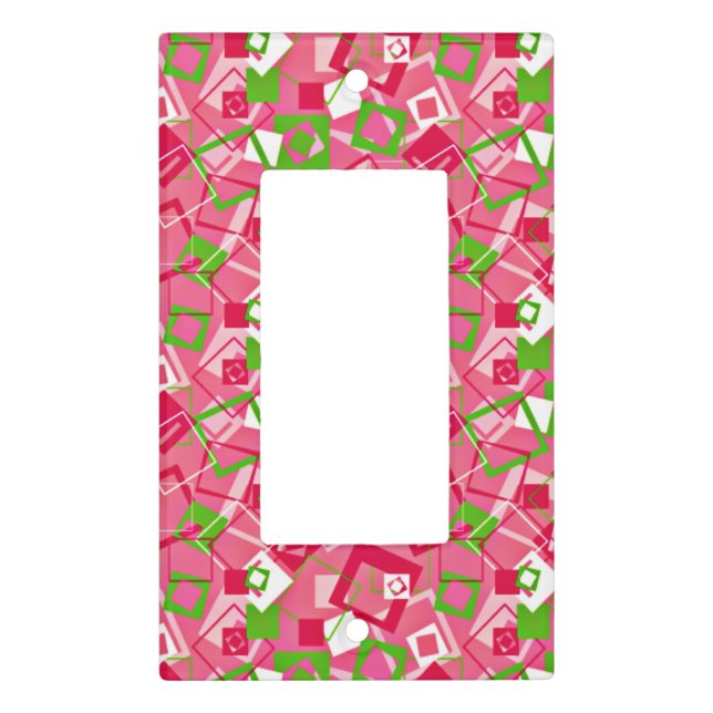 Retro Squares Pattern Light Switch Cover (Front)
