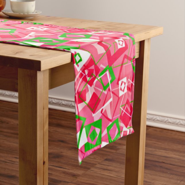 Retro Squares Pattern Medium Table Runner (In Situ)
