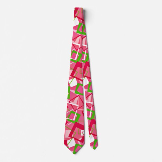 Retro Squares Pattern Neck Tie (Front)