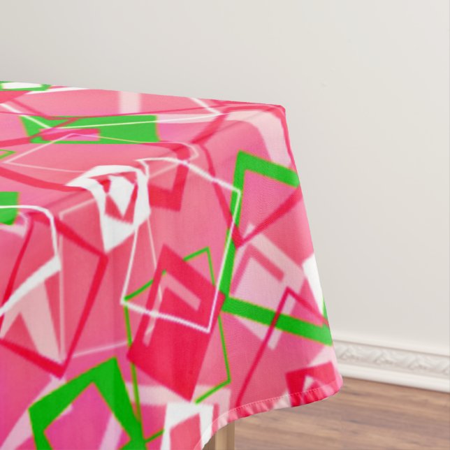 Retro Squares Pattern Tablecloth (In Situ)