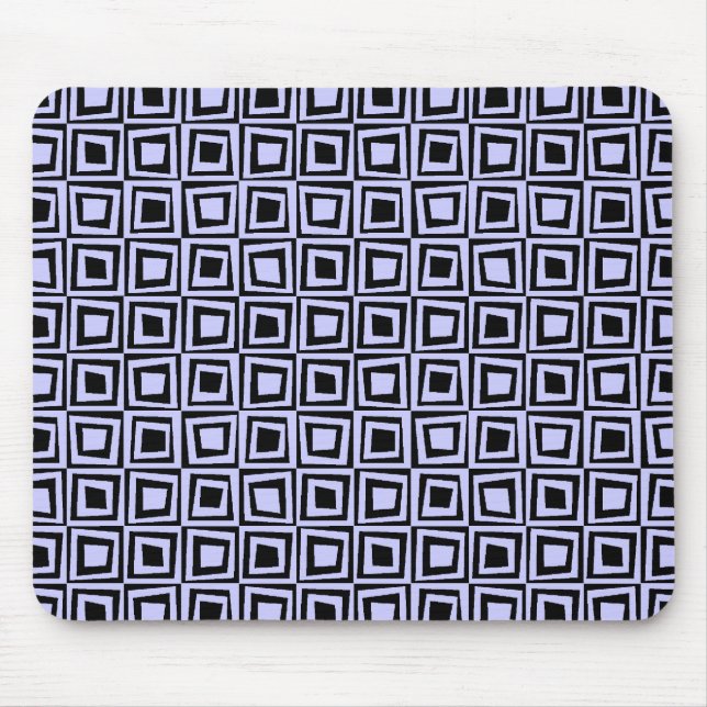 Retro Squares - Powder Blue on Black Mouse Pad (Front)