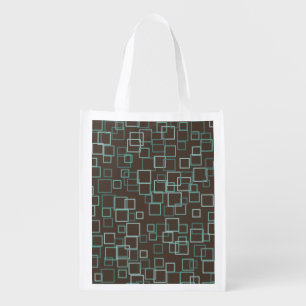 Retro Squares Reusable Grocery Bag