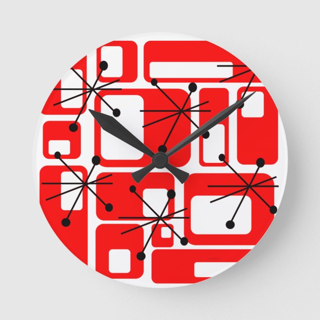 Retro Squares Round Clock (Front)