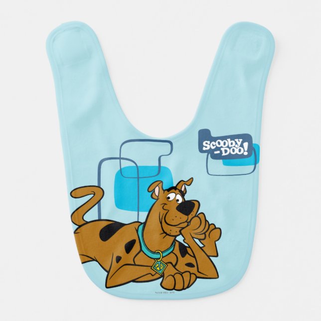 Retro Squares Scooby-Doo Lying Down Bib (Front)