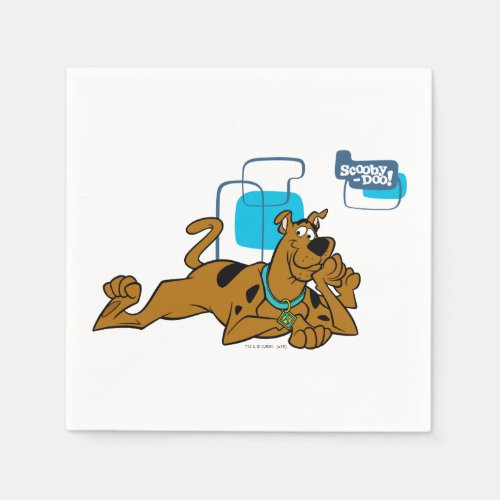 Retro Squares Scooby_Doo Lying Down Paper Napkins