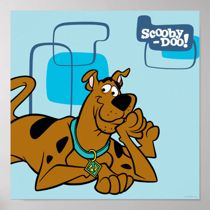 Retro Squares Scooby-Doo Lying Down Poster | Zazzle