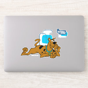 Retro Squares Scooby-Doo Lying Down Sticker