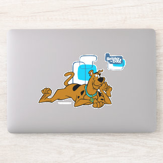 Retro Squares Scooby-Doo Lying Down Sticker