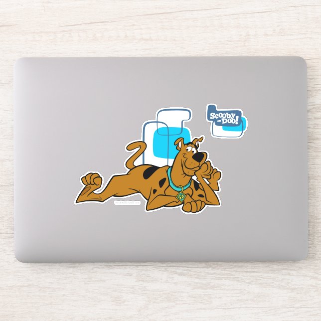 Retro Squares Scooby-Doo Lying Down Sticker (Computer)