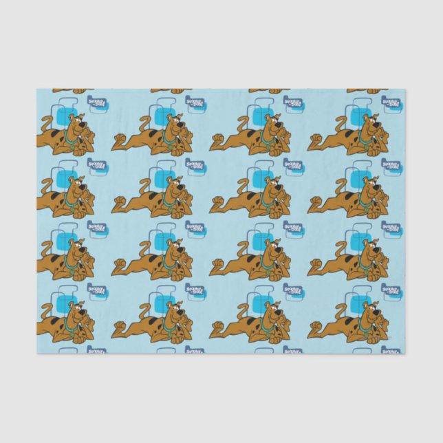 Retro Squares Scooby-Doo Lying Down Tissue Paper (Front)