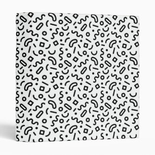 Retro Squiggle Pattern 3 Ring Binder