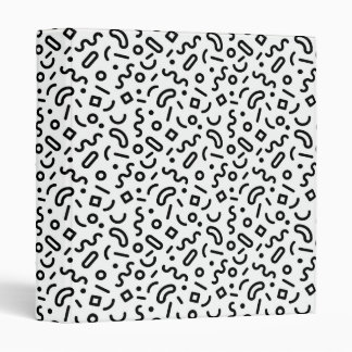 Retro Squiggle Pattern 3 Ring Binder