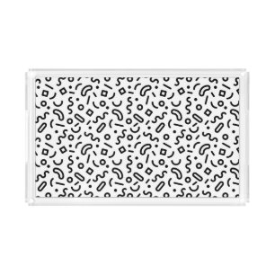 Retro Squiggle Pattern Acrylic Tray