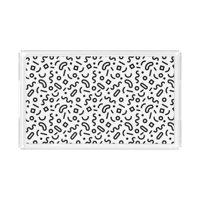 Retro Squiggle Pattern Acrylic Tray (Front)