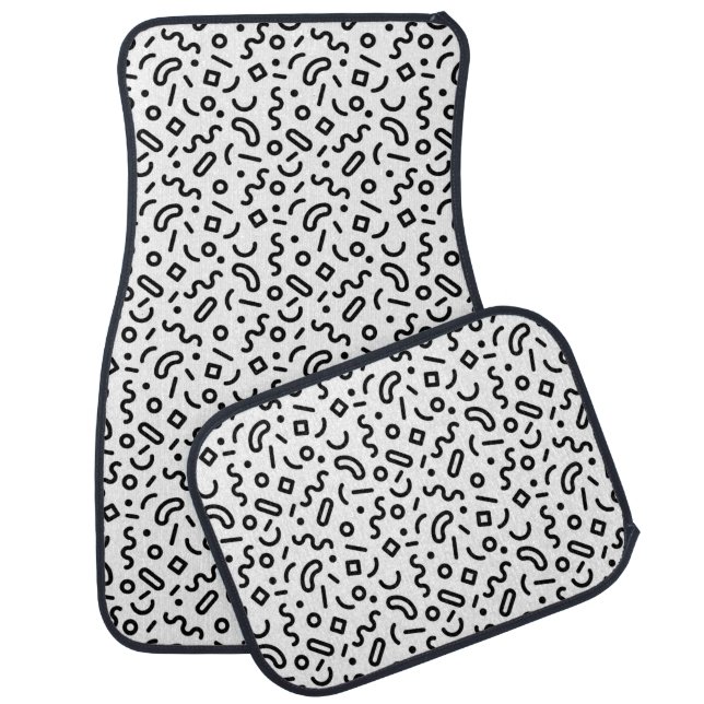 Retro Squiggle Pattern Car Floor Mat (Set)