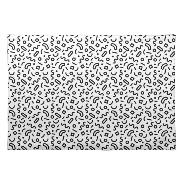 Retro Squiggle Pattern Cloth Placemat (Front)