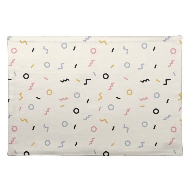 Retro Squiggle Pattern Cloth Placemat (Front)