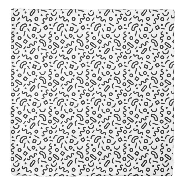 Retro Squiggle Pattern Duvet Cover (Front)
