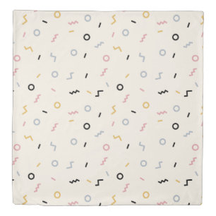 Retro Squiggle Pattern Duvet Cover