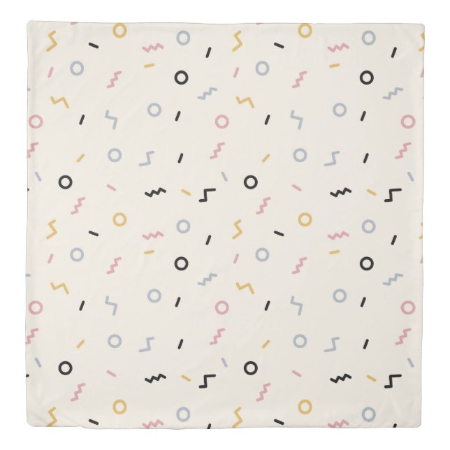Retro Squiggle Pattern Duvet Cover (Front)