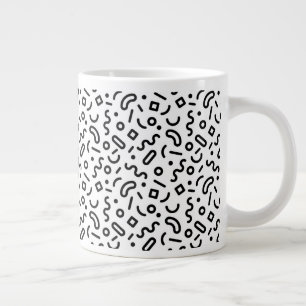 Retro Squiggle Pattern Giant Coffee Mug