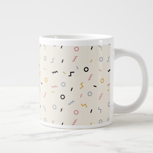 Retro Squiggle Pattern Giant Coffee Mug (Right)