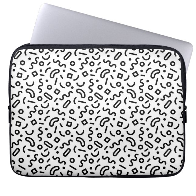Retro Squiggle Pattern Laptop Sleeve (Front)