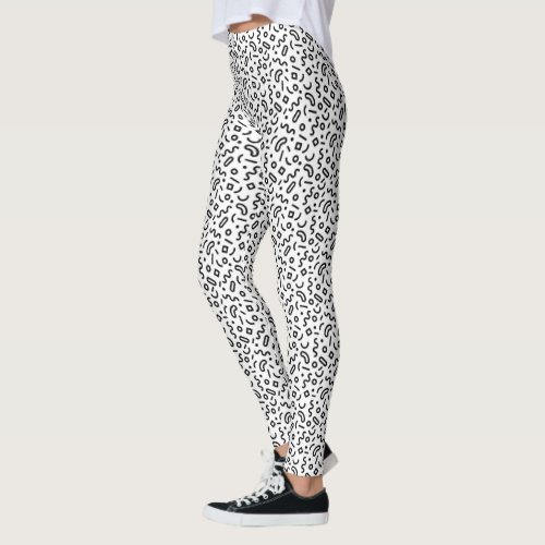 Retro Squiggle Pattern Leggings