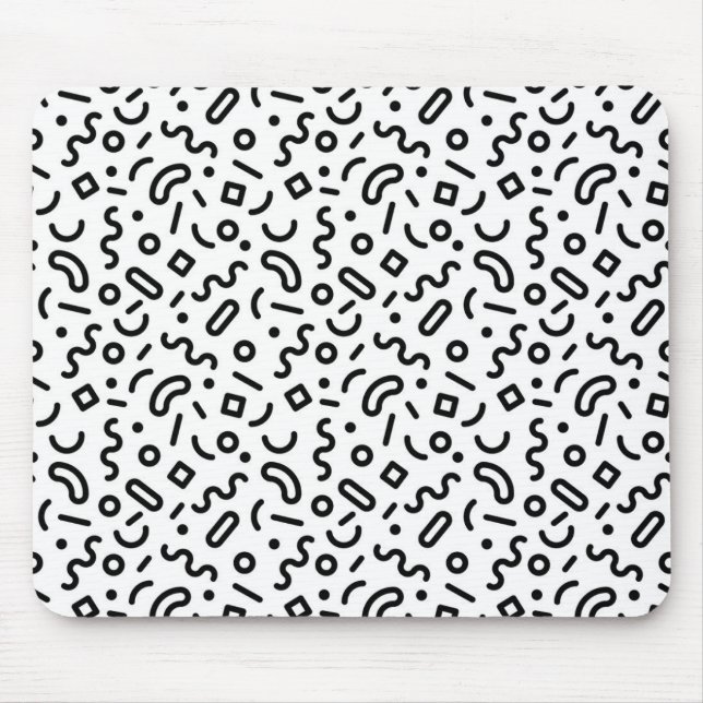 Retro Squiggle Pattern Mouse Pad (Front)