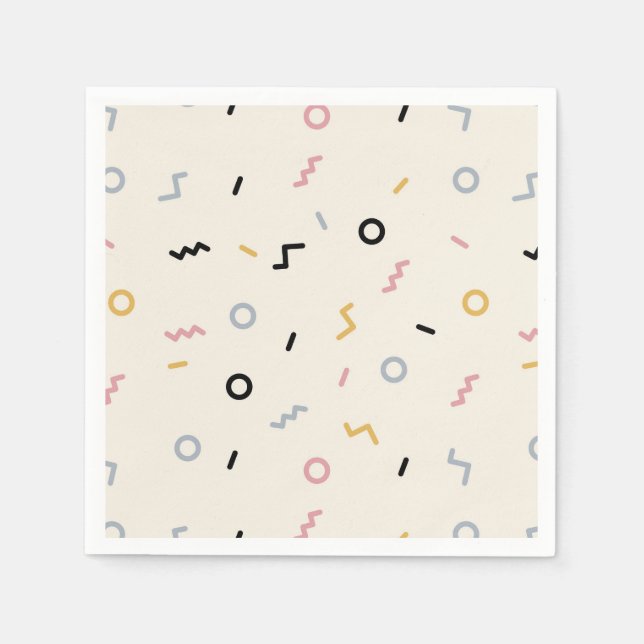 Retro Squiggle Pattern Napkins (Front)