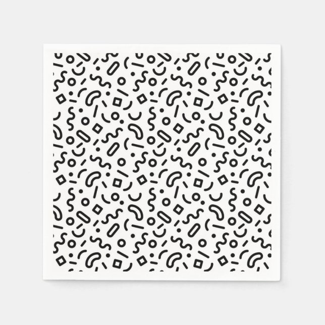 Retro Squiggle Pattern Napkins (Front)