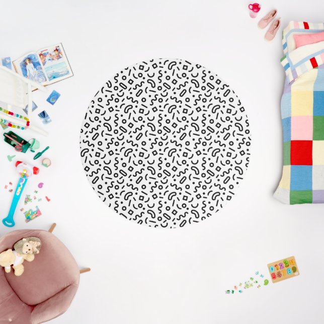 Retro Squiggle Pattern Outdoor Rug (Insitu (Babyroom))