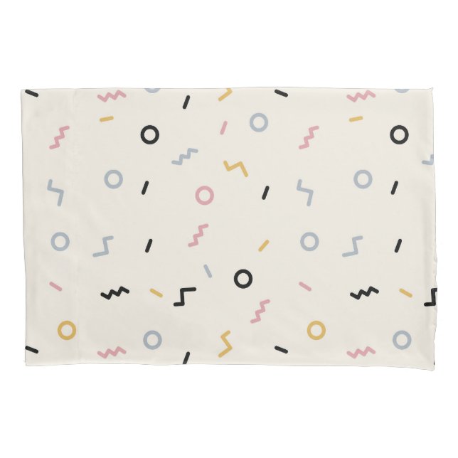 Retro Squiggle Pattern Pillow Case (Front-Left)