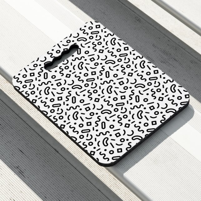 Retro Squiggle Pattern Seat Cushion (In Situ)