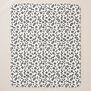 Retro Squiggle Pattern Sherpa Blanket