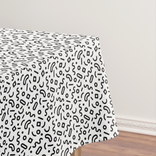 Retro Squiggle Pattern Tablecloth (In Situ)