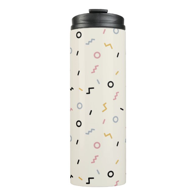 Retro Squiggle Pattern Thermal Tumbler (Front)