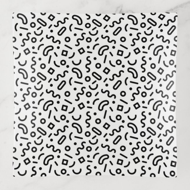Retro Squiggle Pattern Trinket Tray (Front)
