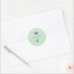 Retro Squiggle Wedding Monogram Classic Round Sticker<br><div class="desc">A fun and colorful retro inspired design on a wedding sticker that's created to coordinate with the Daisy collection by Origami Prints.</div>