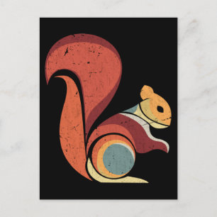 Retro Squirrel Men Women Rodent Animal Postcard