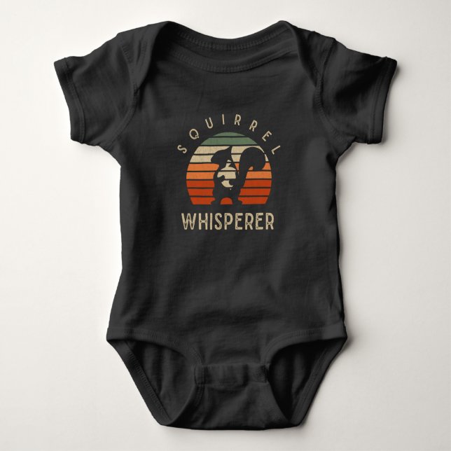 Retro Squirrel Whisperer Funny Nut lover Baby Bodysuit (Front)