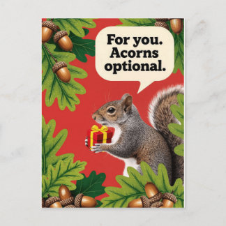Retro Squirrel with gift parcel greeting Postcard
