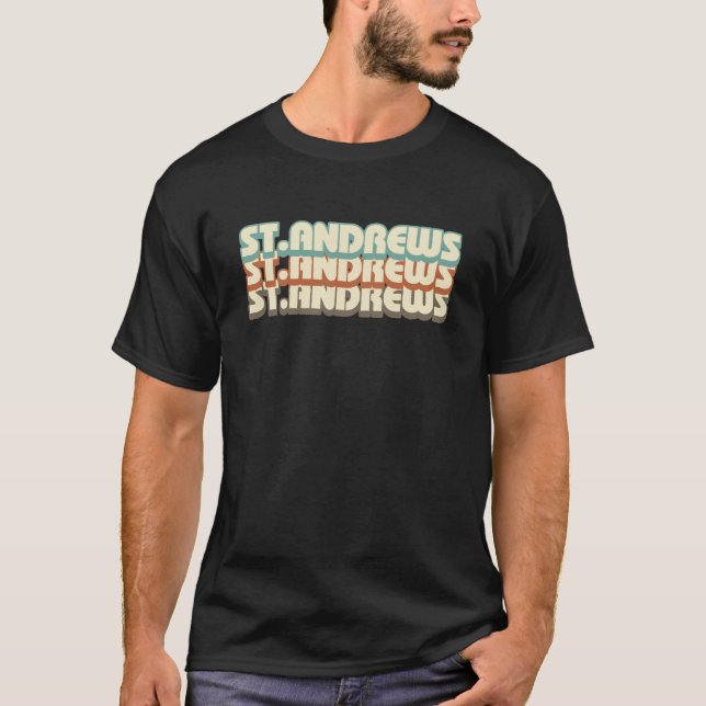 Retro St. Andrews Scotland T-Shirt (Front)
