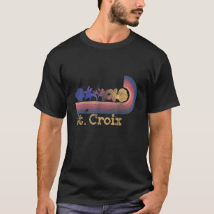 Retro St Croix Tropical Flowers 80's Style Surfing T-Shirt