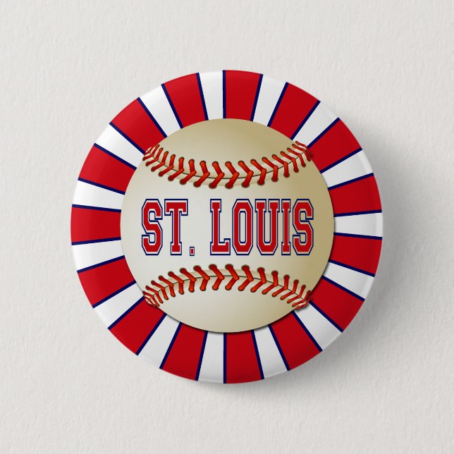 RETRO ST LOUIS BASEBALL PINBACK BUTTON (Front)