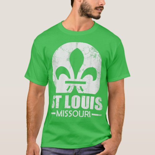 Retro St Louis Flag Missouri State Vintage Fade T_Shirt