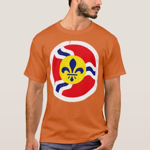 Retro St Louis Missouri City Flag Vintage STL Grun T_Shirt
